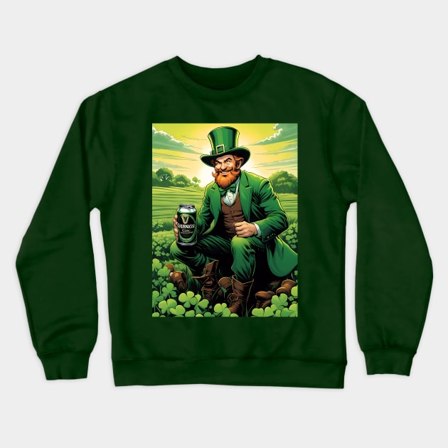 Folk Art Leprechaun Crewneck Sweatshirt by Colin-Bentham